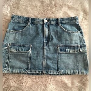 Zara Blue Denim Cargo Mini Skirt